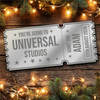 Gold Mirror Acrylic Golden Ticket Universal Studios Theme Park Personalised