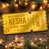 Gold Mirror Acrylic Golden Ticket Kesha Concert Personalised Any Text Voucher