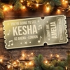 Gold Mirror Acrylic Golden Ticket Kesha Concert Personalised Any Text Voucher