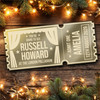 Gold Mirror Acrylic Golden Ticket Russell Howard Comedy Show Personalised