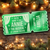 Green Mirror Acrylic Ticket Annie The Musical Theatre Personalised Any Text