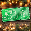 Green Mirror Acrylic Ticket Boyzlife Band Concert Personalised Any Text Voucher