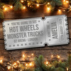 Green Mirror Acrylic Ticket Hot Wheels Monster Trucks Show Personalised Any Text