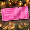 Pink Mirror Acrylic Ticket Christmas Any Concert Personalised Any Text Voucher