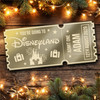 Pink Mirror Acrylic Ticket Surprise Disneyland Trip Personalised Any Text