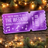 Purple Mirror Acrylic Ticket The Weeknd Concert Personalised Any Text Voucher