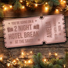Purple Mirror Acrylic Ticket Hotel Break Surprise Weekend Getaway Personalised