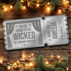 Red Mirror Acrylic Ticket Wicked The Musical Theatre Show Personalised Any Text