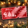 Red Mirror Acrylic Ticket Winter Wonderland Christmas Trip Personalised Any Text