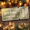 Red Mirror Acrylic Ticket Harry Potter Studio Tour Personalised Any Text Voucher