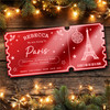 Red Mirror Acrylic Ticket Paris Break Trip Christmas Personalised Any Text