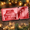 Red Mirror Acrylic Ticket Phantom Of The Opera Musical theatre Personalised