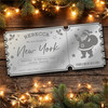 Rose Gold Mirror Acrylic Ticket Any Destination Surprise Holiday Christmas