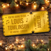 Silver Mirror Acrylic Ticket Louis Tomlinson Concert Personalised Any Text