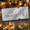 Silver Mirror Acrylic Ticket Louis Tomlinson Concert Personalised Any Text