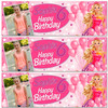 Personalised Party Banner For Kids Birthday Barbie Photo