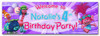 Personalised Party Banner For Kids Birthday Trolls Pink Purple