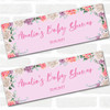 Personalised Party Banner For Baby Shower Flowers Pink