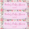Personalised Party Banner For Baby Shower Flowers Pink