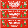 Personalised Party Banner For Christmas Elf Arrival We're Back! Green
