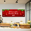 Personalised Party Banner For Christmas Party Company Red Baubles