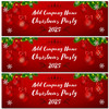 Personalised Party Banner For Christmas Party Company Red Baubles
