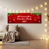 Personalised Party Banner For Christmas Party Company Red Baubles