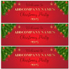 Personalised Party Banner For Christmas Party Red Gold Baubles
