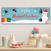 Personalised Party Banner For Christmas Snowman Blue