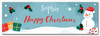 Personalised Party Banner For Christmas Snowman Blue