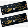 Personalised Party Banner For New Year Party Any Year Family Black Gold