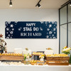 Personalised Party Banner For Stag Do Blue Silver Stars