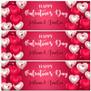 Personalised Party Banner For Valentine's Day Heart Balloons Red White