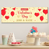 Personalised Party Banner For Valentine's Day Red Balloons Heart Bunting Yellow
