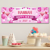 Personalised Party Banner For Hen Do Female Cocktail Pink Balloons
