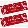 Personalised Party Banner For Valentine's Day Red Wine Hands Heart