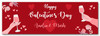 Personalised Party Banner For Valentine's Day Red Wine Hands Heart