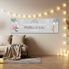 Personalised Party Banner For Wedding Day Congratulations Heart Silver Champagne
