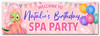 Personalised Party Banner For Kids Birthday Blonde Hair Girl Spa Pamper Party