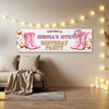 Personalised Party Banner For Kids Birthday Girls Pink Cowboy Boots