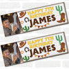 Personalised Party Banner For Kids Birthday Photo Western Boots Hat