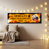 Personalised Party Banner For Halloween First Photo Orange Ghost Pumpkin