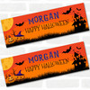 Personalised Party Banner For Halloween House Pumpkin Bat Orange