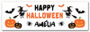 Personalised Party Banner For Halloween Witch Pumpkin Orange Black White
