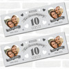 Personalised Party Banner For 10th Wedding Anniversary Tin 10 Years Photo Hearts