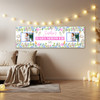 Personalised Party Banner For Baby Shower Photo Pink Blue Flowers