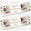Personalised Party Banner For Christening Photo White Flowers Gold
