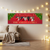 Personalised Party Banner For Christmas Family Photo Red Gold Baubles