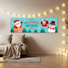 Personalised Party Banner For Christmas Photo First Christmas Blue Santa Snowman