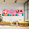 Personalised Party Banner For Christmas Photo First Christmas Pink Santa Snowman